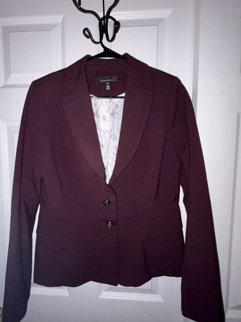 White House Black Market Plum Two-Button Tailored Blazer